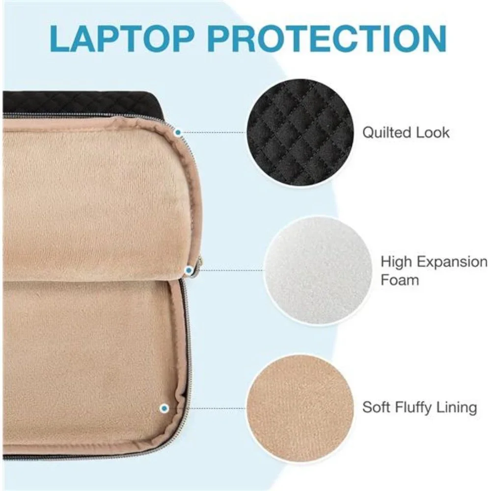 15.6 inch Laptop Shoulder Bag Protective Case with Shoulder Strap, Black